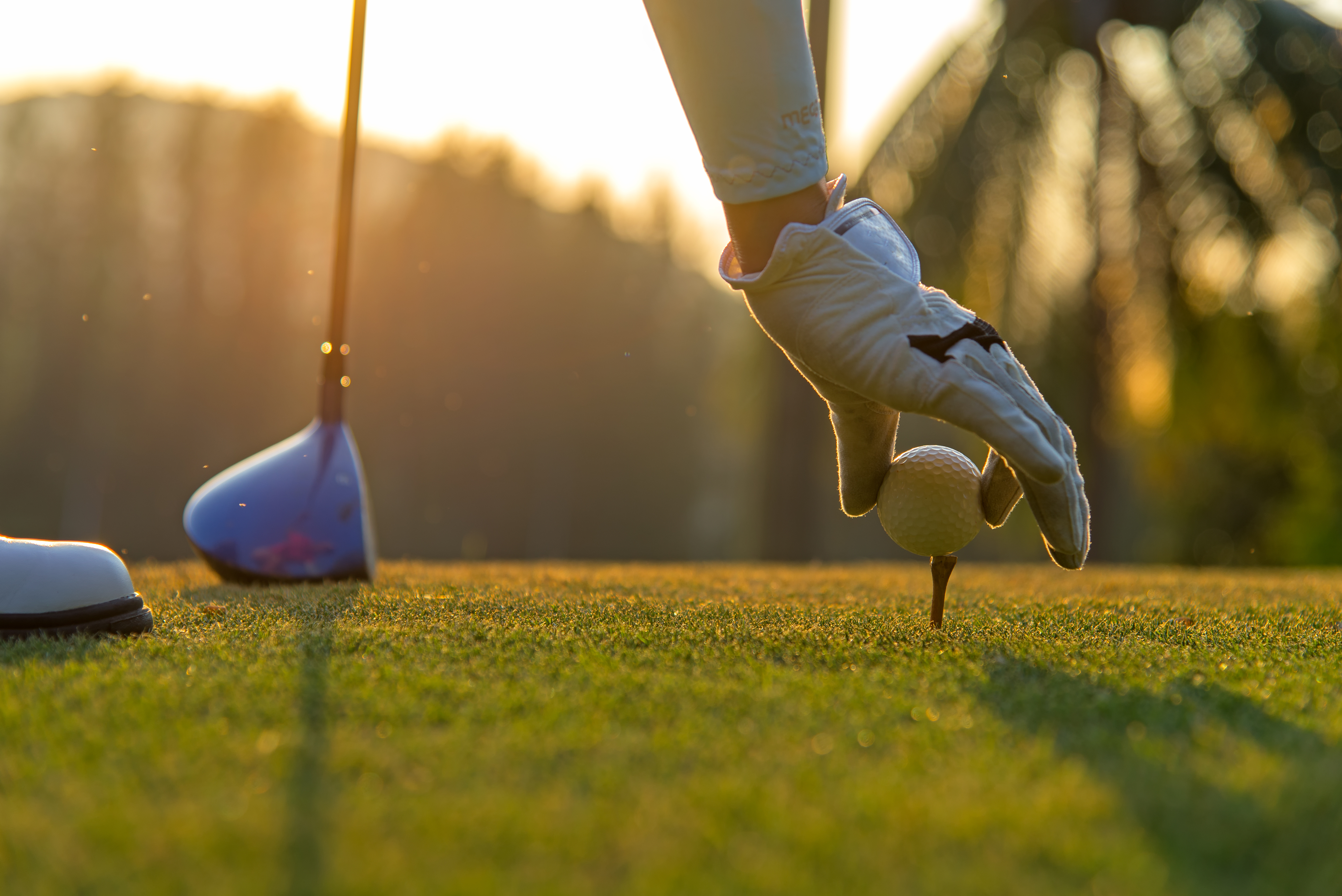 An image of a person setting up their tee - learn everything you need to know about the 2026 PGA show with Tee Box South Gilbert, AZ.