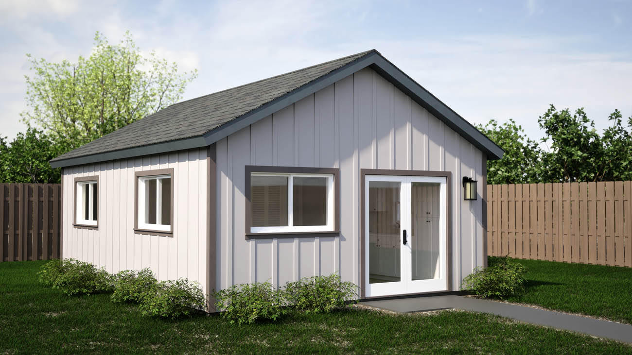 Anchored Tiny Homes B-450 1 bedroom ADU model.