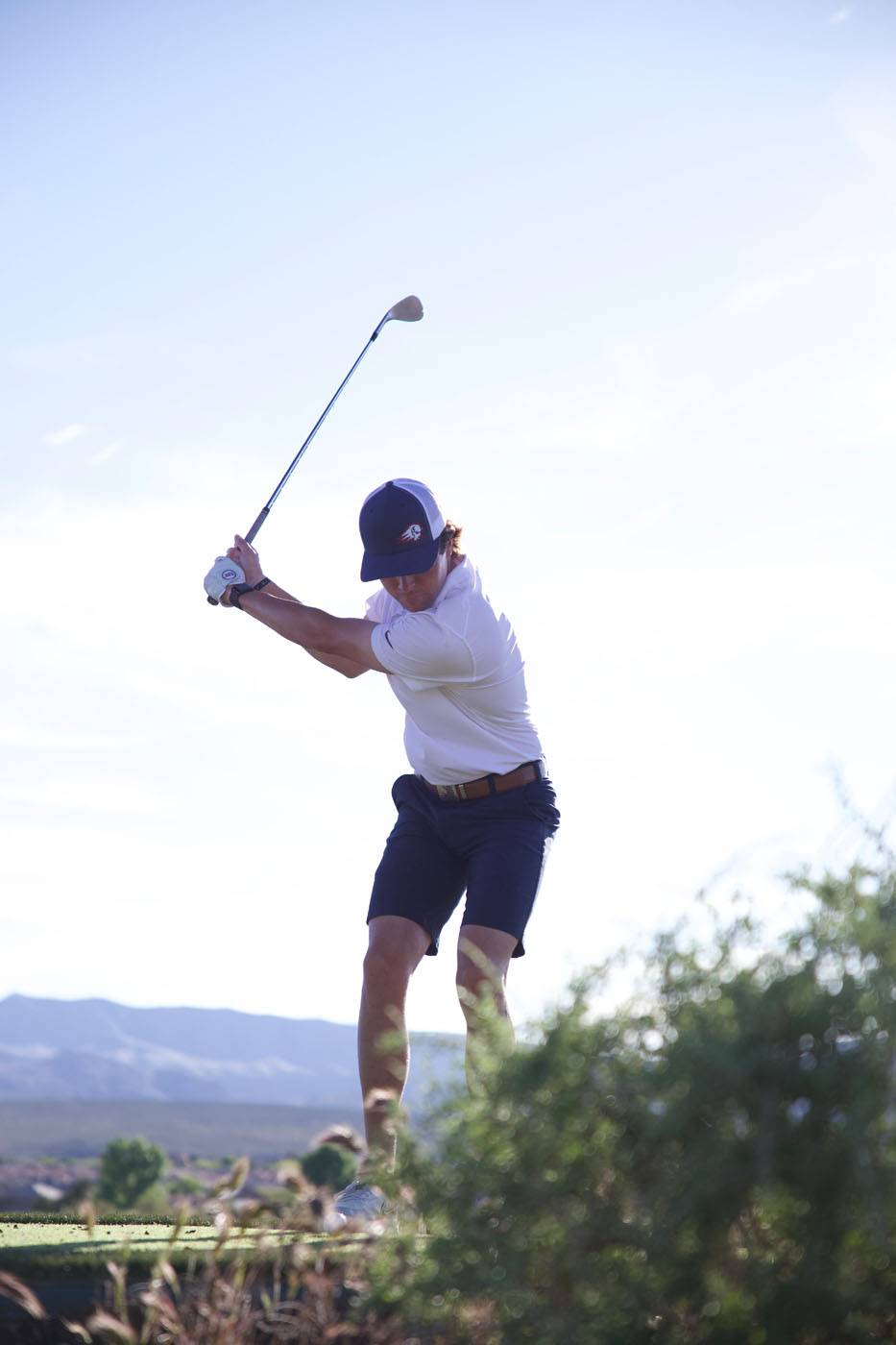 A golfer on our outside golf course - find the best Greenville golf swing coaches at Tee Box.