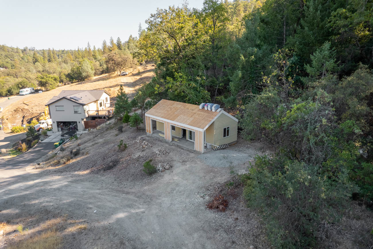 An ADU under construction from Anchored Tiny Homes.